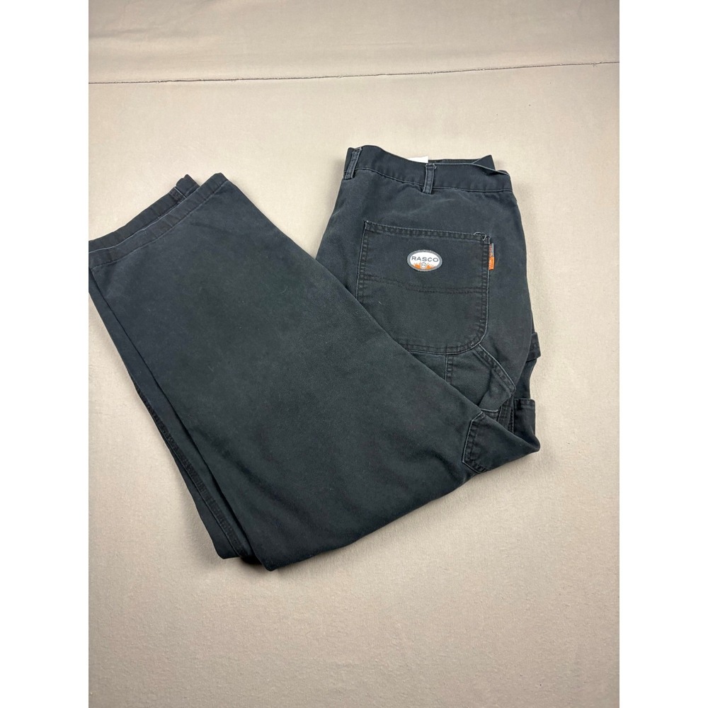 Rasco FR Flame Resistant Carpenter Pants Black 10oz Duck Cotton NFPA 2112 38x30